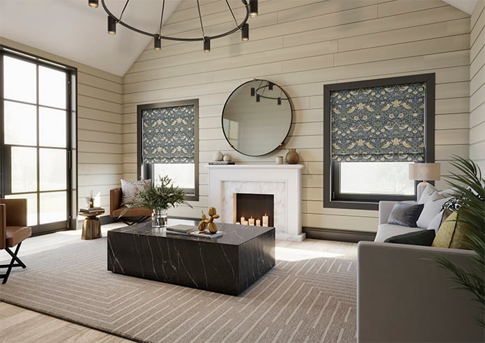 William Morris At Home Strawberry Thief, Woad - Twist&Fit Roman Blind - Image 7